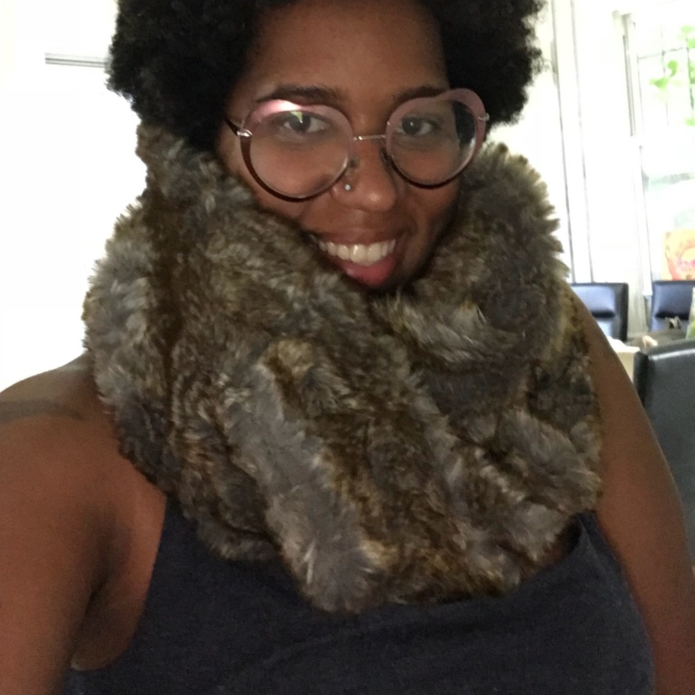 Faux fur infinity scarf